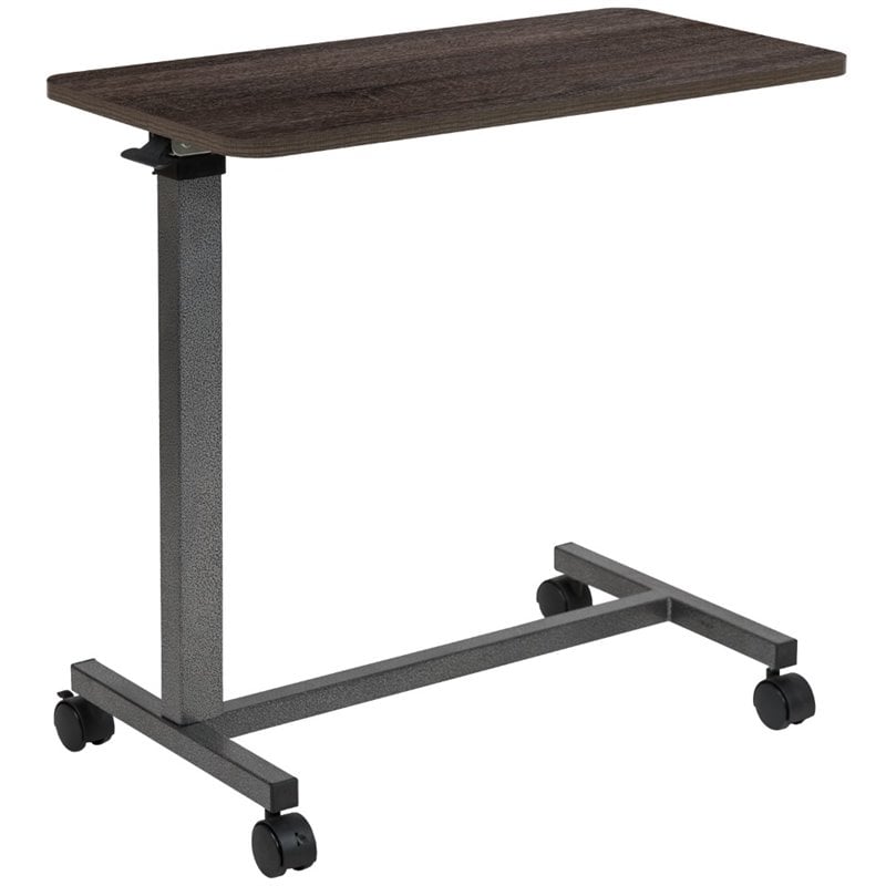 Bowery Hill Modern / Contemporary Mobile Adjustable Bed Table In Oak
