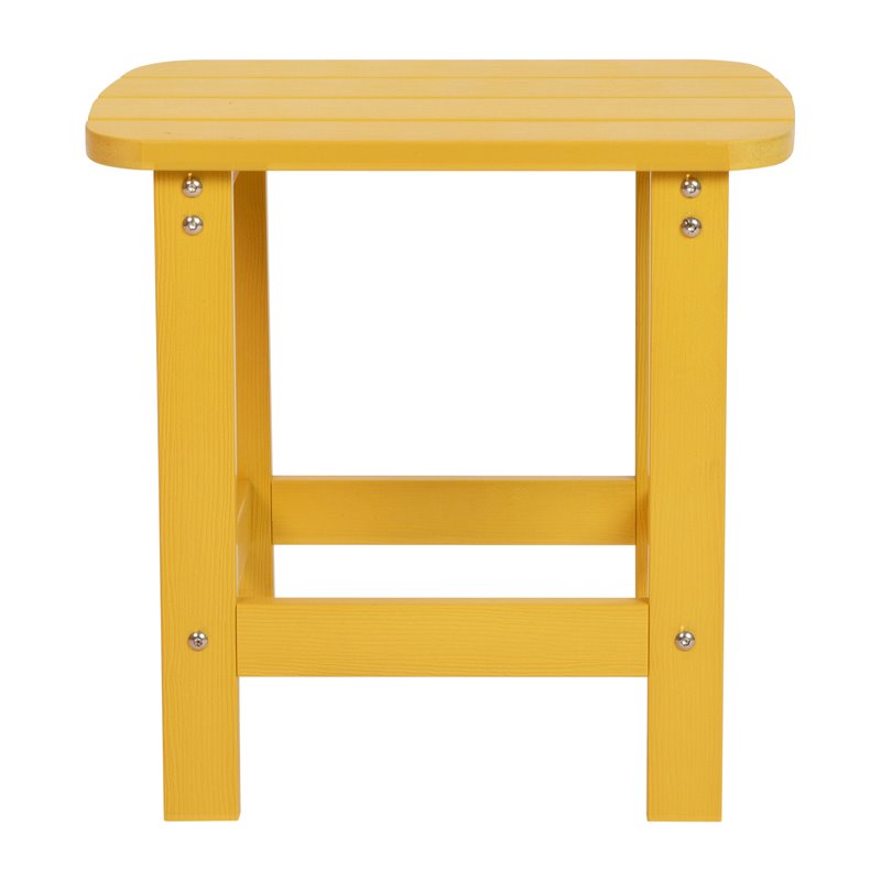 Bowery Hill All-Weather Resin Adirondack Side Table in Yellow