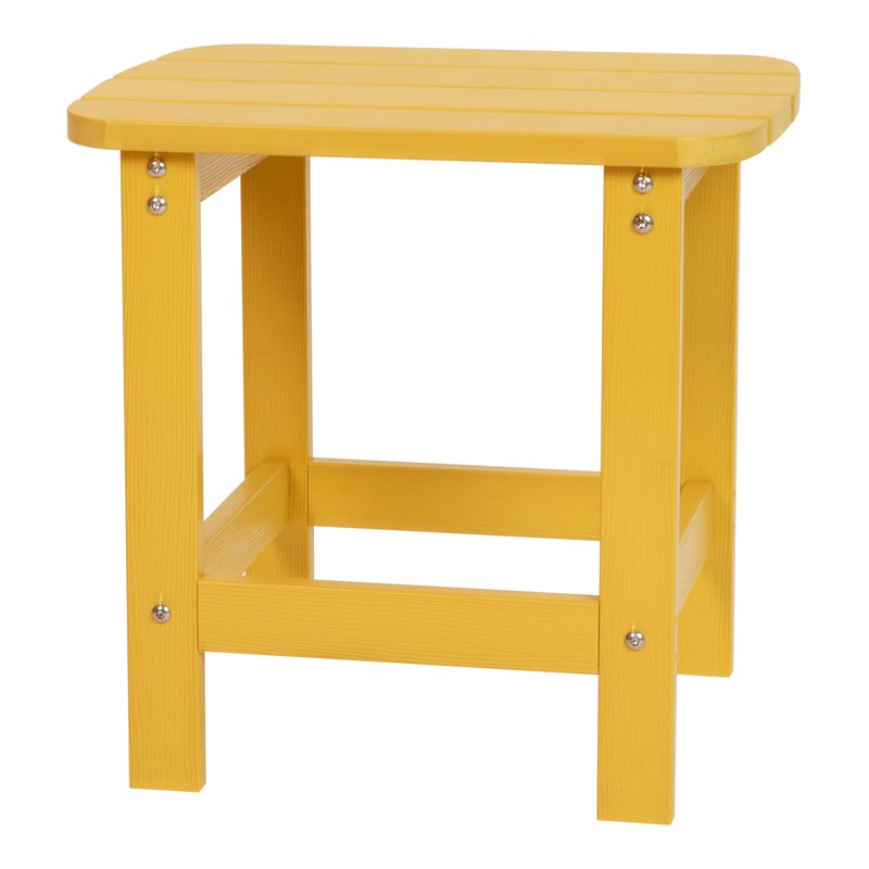 Bowery Hill All-Weather Resin Adirondack Side Table in Yellow