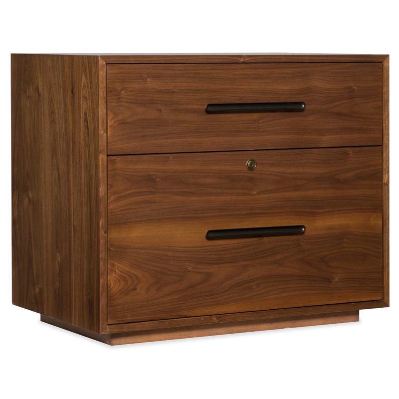 Bowery Hill Modern 2 Drawer Lateral File Cabinet in Medium Wood
