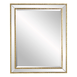 Bowery Hill Contemporary 33&quotH x 27&quotW x 1&quotD Glass Mirror in Gold