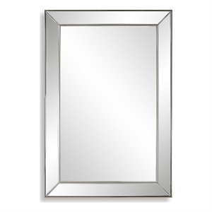 Bowery Hill Contemporary 34&quotH x 23&quotW x 1.25&quotD Glass Mirror in Nickle