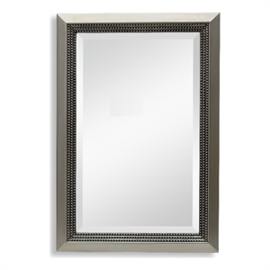 Bowery Hill Contemporary 36&quotH x 24&quotW x 1.25&quotD Glass Mirror in Silver