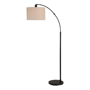 Bowery Hill Contemporary 68&quotH x 15&quotW x 15&quotD Metal Floor Lamp in Black