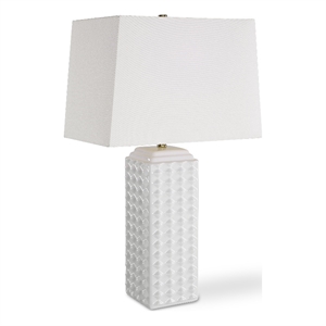 Bowery Hill Contemporary 25&quotH x 15&quotW x 9&quotD Ceramic Table Lamp in White