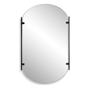 Bowery Hill Contemporary 38&quotH x 23.25&quotW x 1.125&quotD Glass Mirror in Black