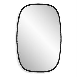Bowery Hill Contemporary 33.63&quotH x 22.13&quotW x 1.5&quotD Glass Mirror in Black