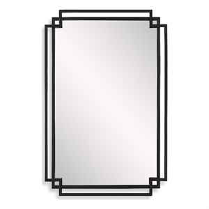 Bowery Hill Contemporary 34.125&quotH x 22.25&quotW x 1.5&quotD Glass Mirror in Black