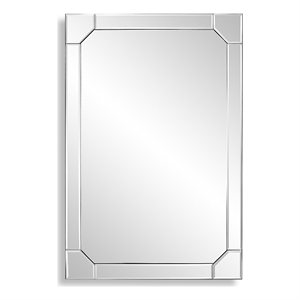 Bowery Hill Contemporary 36&quotH x 24&quotW x 1&quotD Aluminum Frame Mirror in Silver