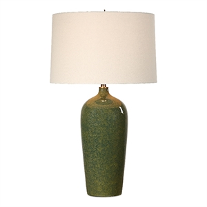 Bowery Hill Contemporary 27.5&quotH x 16&quotW x 16&quotD Ceramic Table Lamp in Emerald