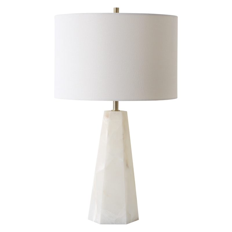 Bowery Hill Marble Multi-Color Table Lamp Hexagon Shaped 23