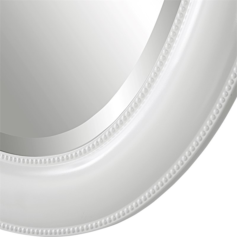 Bowery Hill Coastal Polystyrene Plastic and MDF Mirror in White