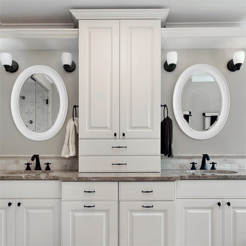 Bowery Hill Coastal Polystyrene Plastic and MDF Mirror in White
