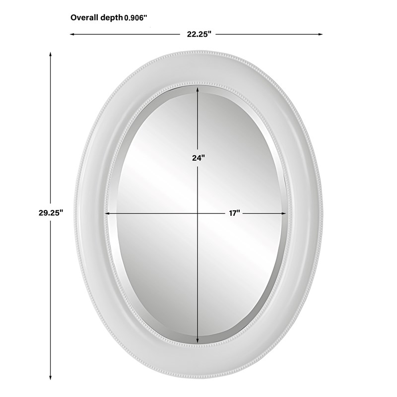 Bowery Hill Coastal Polystyrene Plastic and MDF Mirror in White