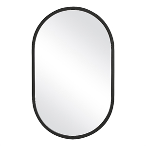Bowery Hill Contemporary PVC Vinyl Mirror in Matte Black Finish