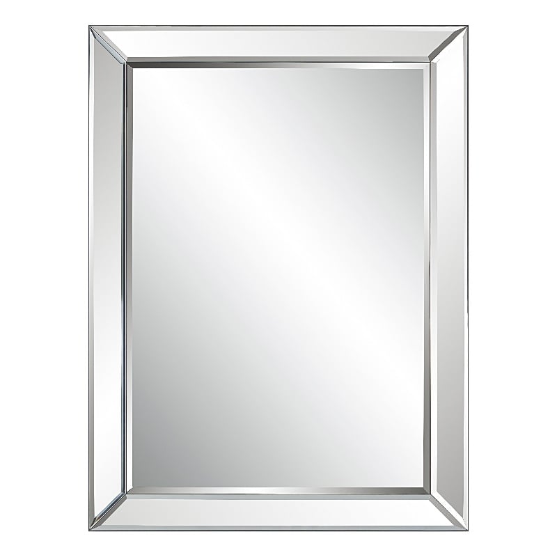 Bowery Hill Contemporary Glass and PS Moulding Mirror in Silver