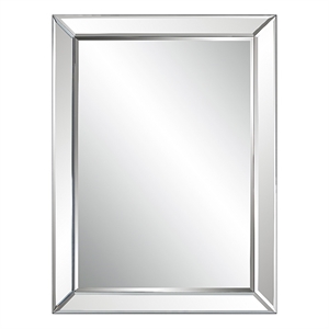 Bowery Hill Contemporary Glass and PS Moulding Mirror in Silver