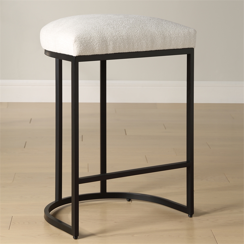 Bowery Hill Accent Engineered Wood Counter Stool in Matte Black