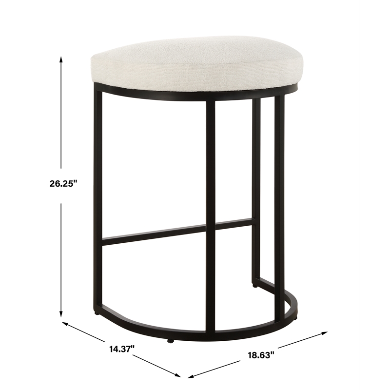Bowery Hill Accent Engineered Wood Counter Stool in Matte Black
