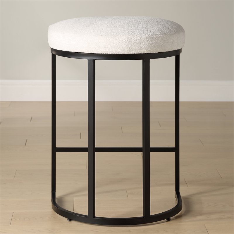 Bowery Hill Accent Engineered Wood Counter Stool in Matte Black
