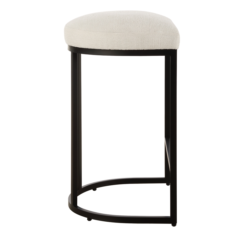 Bowery Hill Accent Engineered Wood Counter Stool in Matte Black