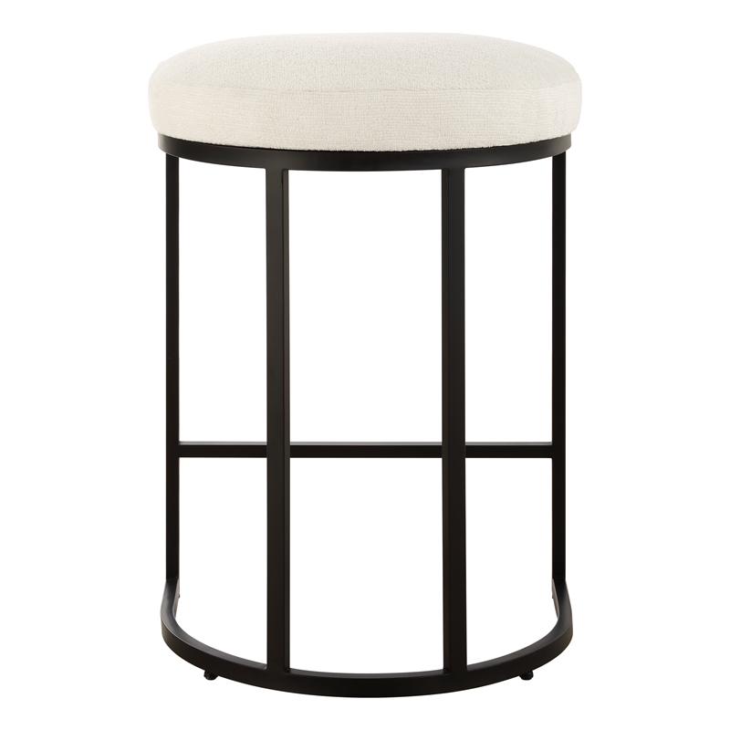 Bowery Hill Accent Engineered Wood Counter Stool in Matte Black