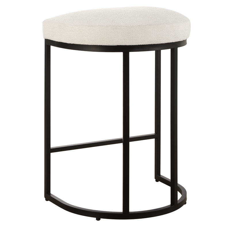 Bowery Hill Accent Engineered Wood Counter Stool in Matte Black