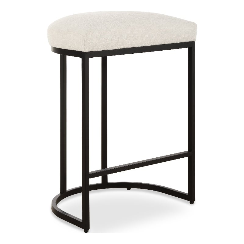 Bowery Hill Accent Engineered Wood Counter Stool in Matte Black