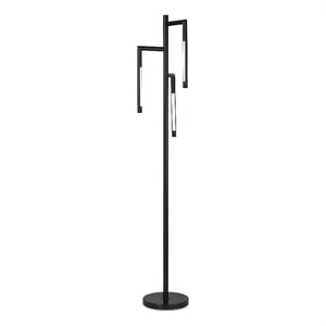 Bowery Hill 71.5&quotH x 12.25&quotW x 12.25&quotD Metal Floor Lamp in Black