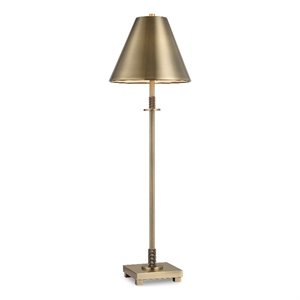 Bowery Hill 32&quotH x 10&quotW x 10&quotD Metal Table Lamp in Antique Brass