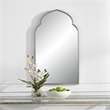 Bowery Hill Contemporary MDF and Iron Metal Mirror in Soft Silver