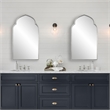 Bowery Hill Contemporary MDF and Iron Metal Mirror in Soft Silver
