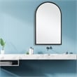 Bowery Hill Contemporary MDF and Iron Metal Mirror in Matte Black