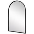 Bowery Hill Contemporary MDF and Iron Metal Mirror in Matte Black