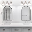 Bowery Hill Contemporary MDF and Iron Metal Mirror in Matte Black