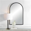 Bowery Hill Contemporary MDF and Iron Metal Mirror in Matte Black