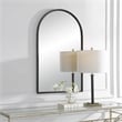 Bowery Hill Contemporary MDF and Iron Metal Mirror in Matte Black