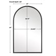 Bowery Hill Contemporary MDF and Iron Metal Mirror in Matte Black