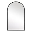 Bowery Hill Contemporary MDF and Iron Metal Mirror in Matte Black