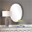 Bowery Hill Oval Contemporary Iron Metal and MDF Mirror in Silver
