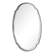 Bowery Hill Oval Contemporary Iron Metal and MDF Mirror in Silver