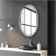 Bowery Hill Oval Contemporary Iron Metal and MDF Mirror in Silver