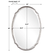 Bowery Hill Oval Contemporary Iron Metal and MDF Mirror in Silver