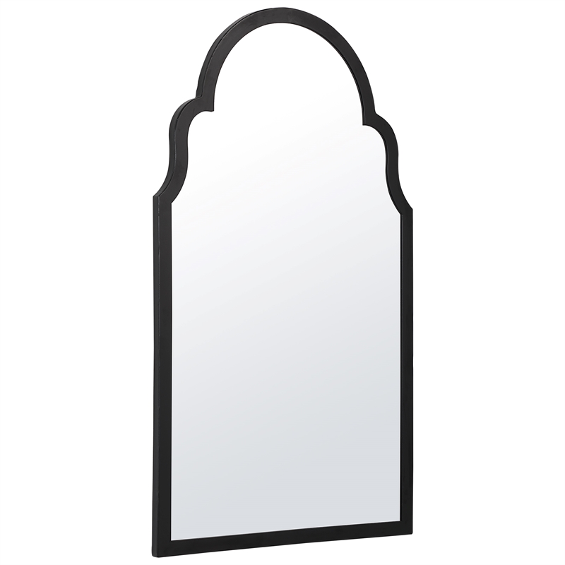 Bowery Hill Contemporary Iron Metal and MDF Mirror in Satin Black