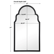 Bowery Hill Contemporary Iron Metal and MDF Mirror in Satin Black