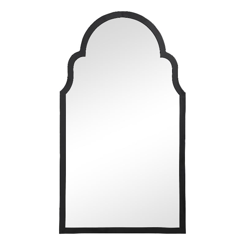 Bowery Hill Contemporary Iron Metal and MDF Mirror in Satin Black