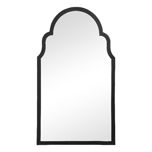 Bowery Hill Contemporary Iron Metal and MDF Mirror in Satin Black