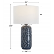 Bowery Hill 1-Light Coastal Ceramic and Fabric Table Lamp in Blue