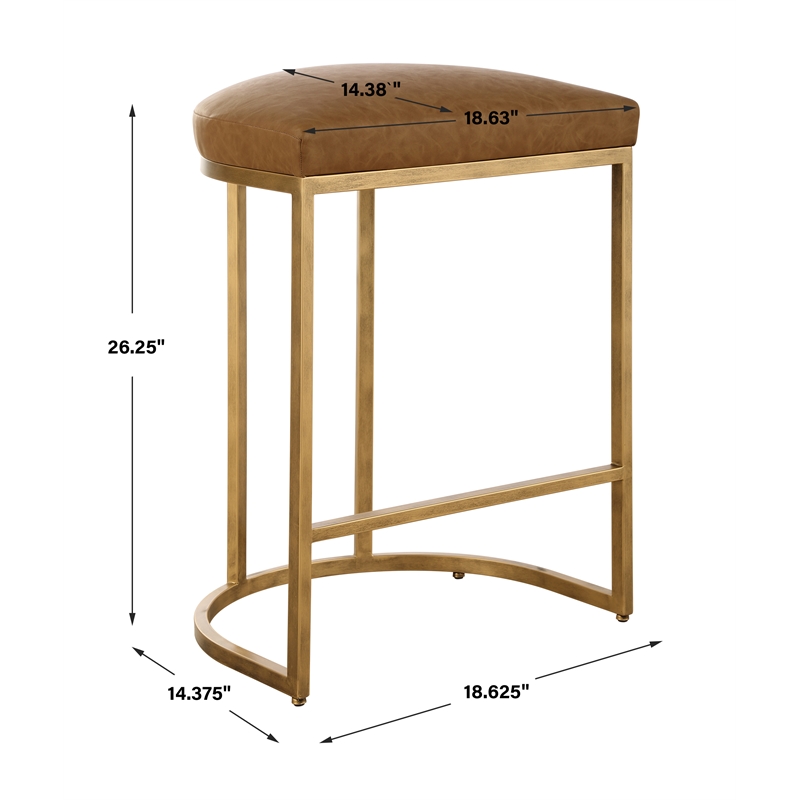 Bowery Hill Accent Engineered Wood Counter Stool in Antique Brass