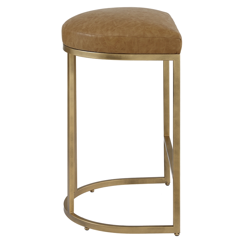 Bowery Hill Accent Engineered Wood Counter Stool in Antique Brass